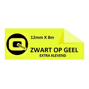 Brother TZe-S631 tape zwart op geel extra klevend 12mm x 8m (huismerk)