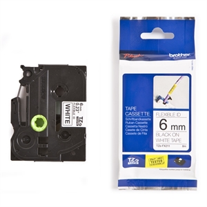 Brother TZe-FX211 flexi ID tape zwart op wit 6mm x 8m (origineel)
