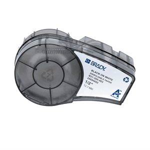 Brady M21-500-403 tape wateroplosbaar papier zwart op wit 12,70 mm (origineel)