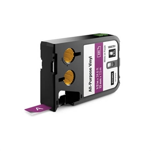 DYMO 1868791 XTL tape vinyl wit op paars 12mm (origineel)