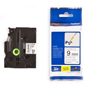 Brother TZe-FX221 flexi ID tape zwart op wit 9mm x 8m (origineel)
