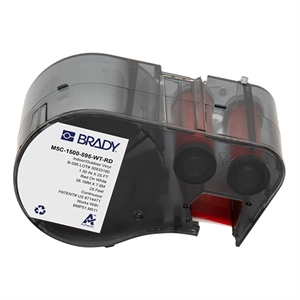 Brady M5C-1500-595-WT-RD tape vinyl rood op wit | 38,1 mm x 7,62 m (origineel)