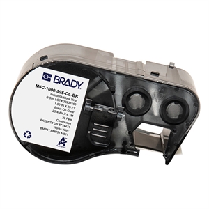Brady M4C-1000-595-CL-BK tape vinyl zwart op transparant | 25,4 mm x 6,1 m (origineel)