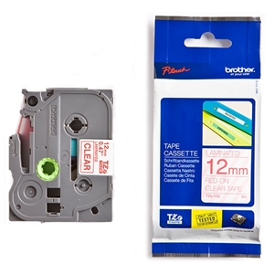 Brother TZe-132 tape rood op transparant 12mm x 8m (origineel)