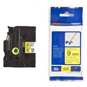 Brother TZe-FX621 flexi ID tape zwart op geel 9mm x 8m (origineel)