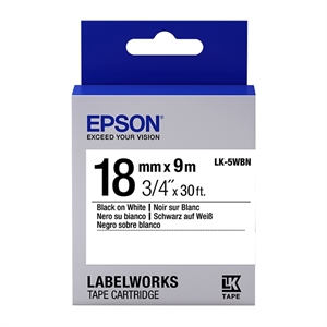 Epson LK-5WBN tape zwart op wit 18mm (origineel)