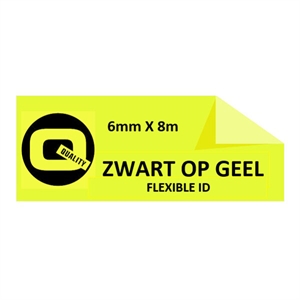 Brother TZe-FX611 Flexi ID tape zwart op geel 6mm x 8m (huismerk)