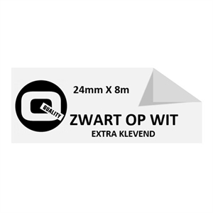 Brother TZe-S251 tape zwart op wit extra klevend 24mm x 8m (huismerk)