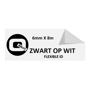 Brother TZe-FX211 Flexi ID tape zwart op wit 6mm x 8m (huismerk)