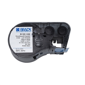 Brady M-125-1-342 tape krimpkous | zwart op wit | 6,00mm x 25,78mm