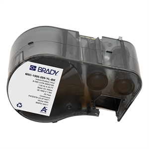 Brady M5C-1500-595-YL-BK tape vinyl zwart op geel | 38,1 mm x 7,62 m (origineel)