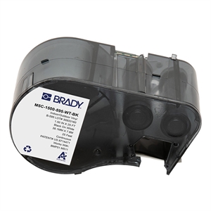 Brady M5C-1500-595-WT-BK tape vinyl zwart op wit | 38,1 mm x 7,62 mm (origineel)