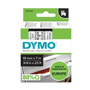 DYMO S0720820 / 45800 tape zwart op transparant 19mm (origineel)
