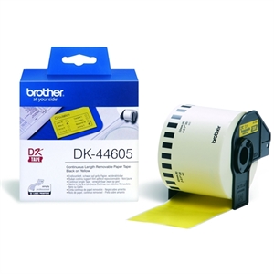 Brother DK-44605 verwijderbare papiertape geel 62mm x 30,48m (origineel)
