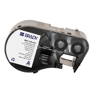 Brady M4C-375-412 continue polypropyleen tags zwart op wit | 9,53 mm x 6,10 m (origineel)