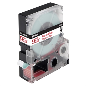 Epson LC-3WRN9 tape rood op wit 9 mm (9m)