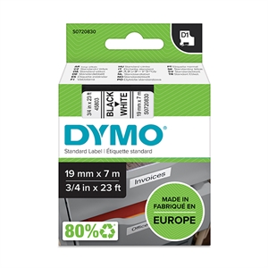 DYMO S0720830 / 45803 tape zwart op wit 19mm (origineel)