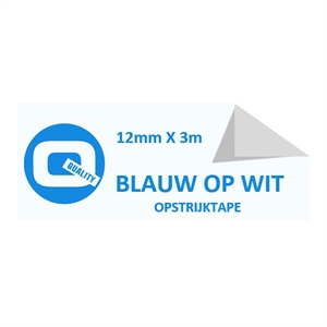 Brother TZe-FA3 tape blauw op wit 12mm opstrijktape voor stoffen (huismerk)