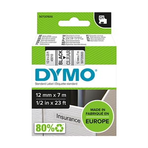 DYMO S0720500 / 45010 tape zwart op transparant 12mm (origineel)
