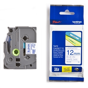 Brother TZe-233 tape blauw op wit 12mm x 8m (origineel)