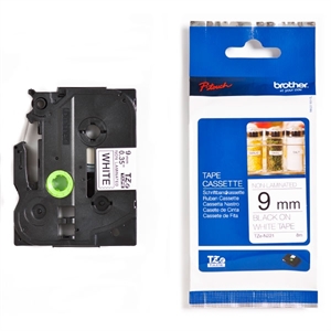 Brother TZe-N221 tape zwart op wit 9mm x 8m (origineel)