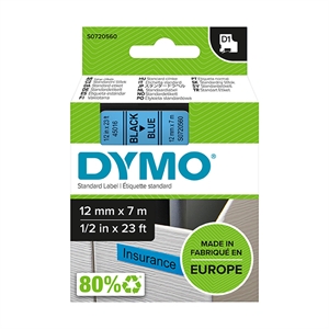 DYMO S0720560 / 45016 tape zwart op blauw 12mm (origineel)