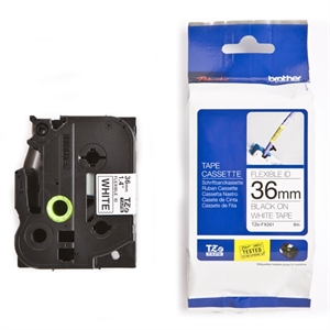 Brother TZe-FX261 flexi ID tape zwart op wit 36mm x 8m (origineel)